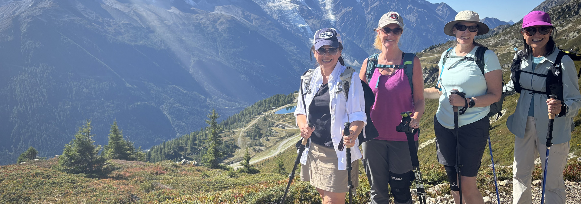 Happy faces in front of Mont Blanc
