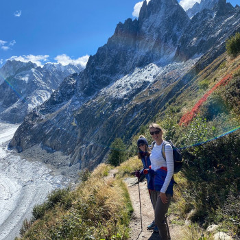 Taking in the views of Mer de Glace.