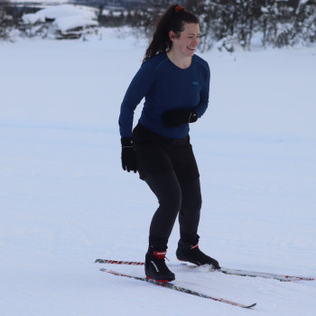 Trying ski skating for the first time.&nbsp;