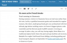 Chamonix Classic Trails in The Sunday Times
